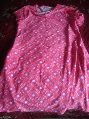 All For Color Pink Patterned Short Sleeve Dress